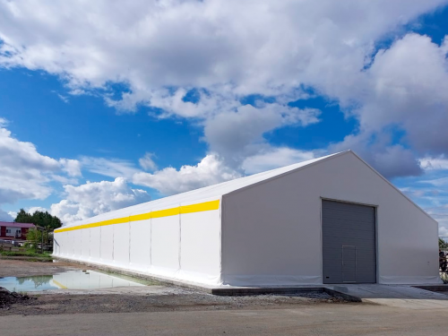 В наличии Однослойный каркасно-тентовый ангар (для хранения МТР)